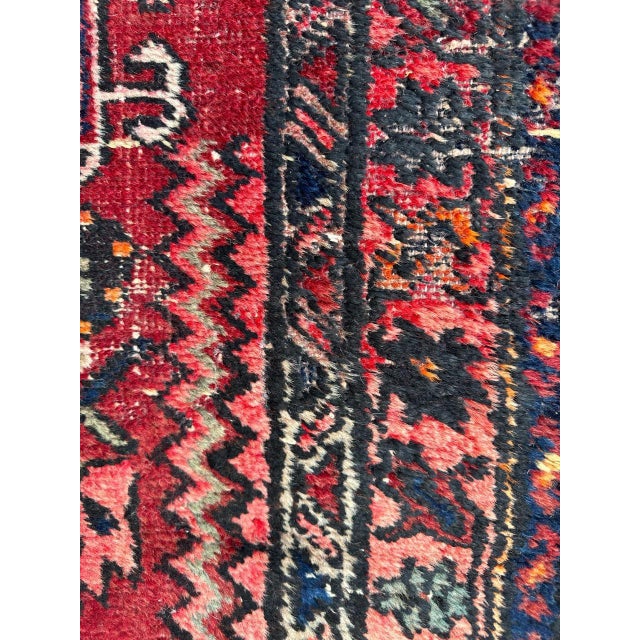 Textile Mid-Century Distressed Hamadan Rug, 1940s For Sale - Image 7 of 15