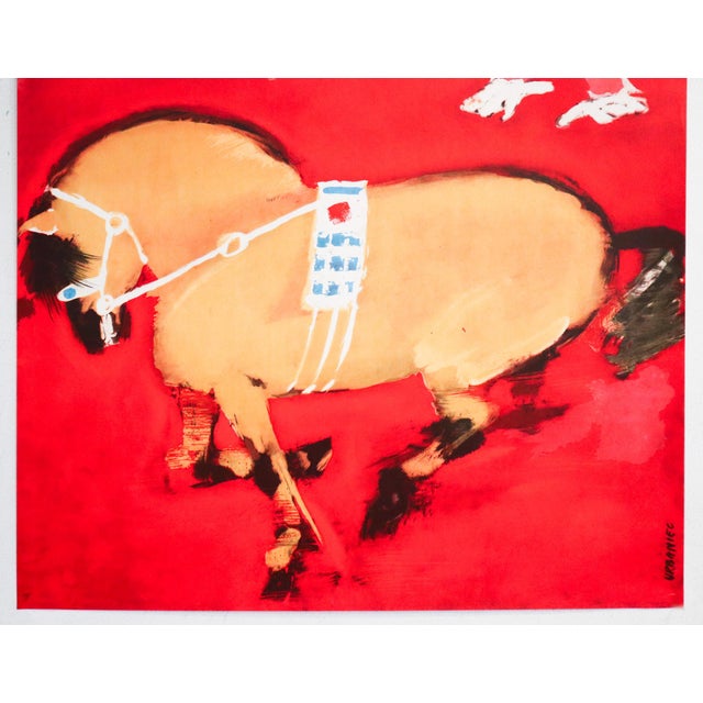 Abstract Expressionism 1970 Polish Circus Poster - Maciej Urbaniec - Cyrk (Man and Horse) For Sale - Image 3 of 5