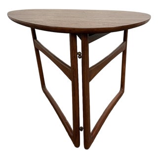 1950s Foldable Teak Side Table by Peter Hvidt and Oral Mølgaard-Nielsen for France and Daverkosen For Sale