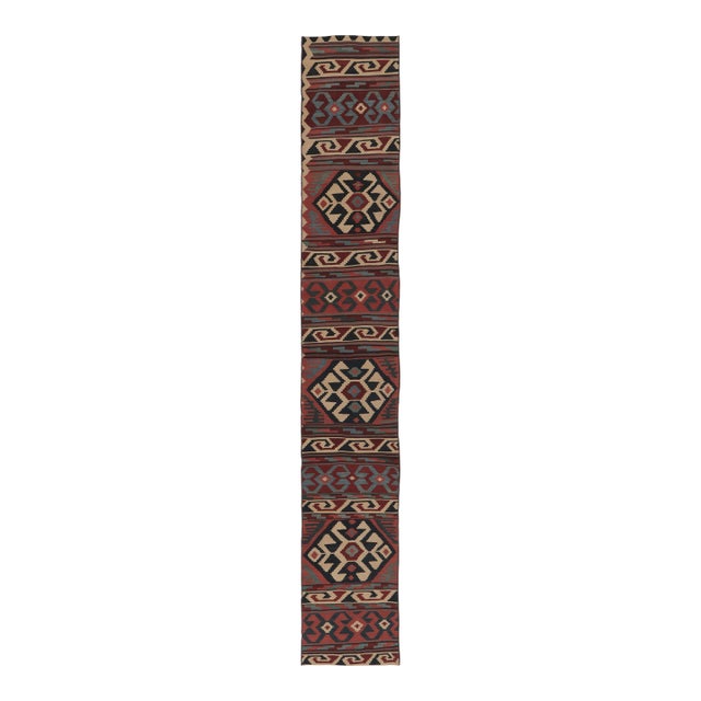Vintage Persian Kilim, Tribal Runner Rug With Ancient Motifs - Rug & Kilim For Sale
