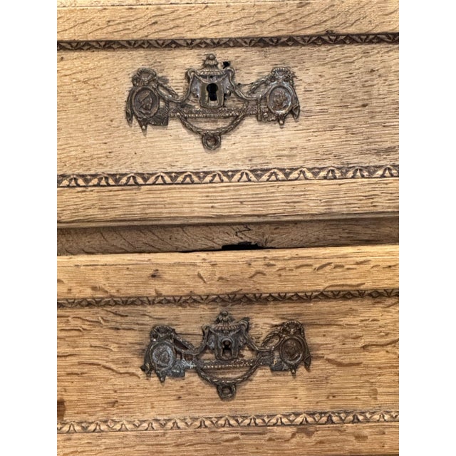 18th C. French Louis XVI Bleached Oak Chest For Sale - Image 4 of 8