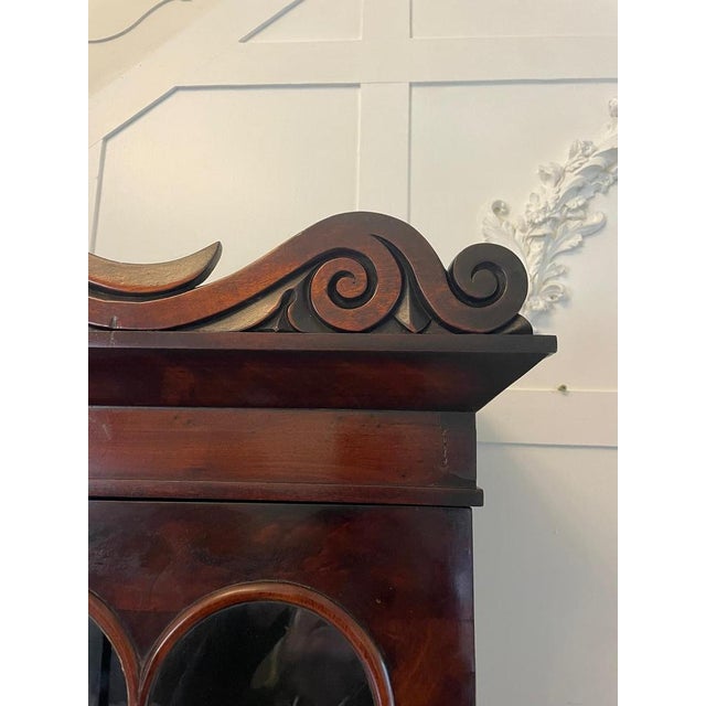 Small Antique Regency Figured Mahogany Secretaire Bookcase, 1830s For Sale - Image 14 of 15