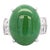 10.91 Carat Oval Jadeite Jade & Baguette Diamond Platinum Filigree Ring Size 6.5 For Sale
