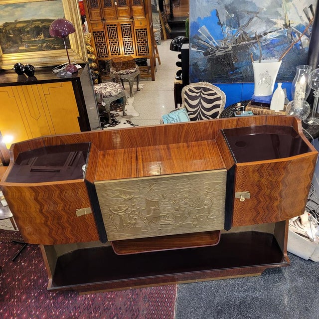 Wood Mid-Century Bar Cabinet by Vittorio Dassi for La Permanente Mobili di Cantù, Italy, 1950s For Sale - Image 7 of 18