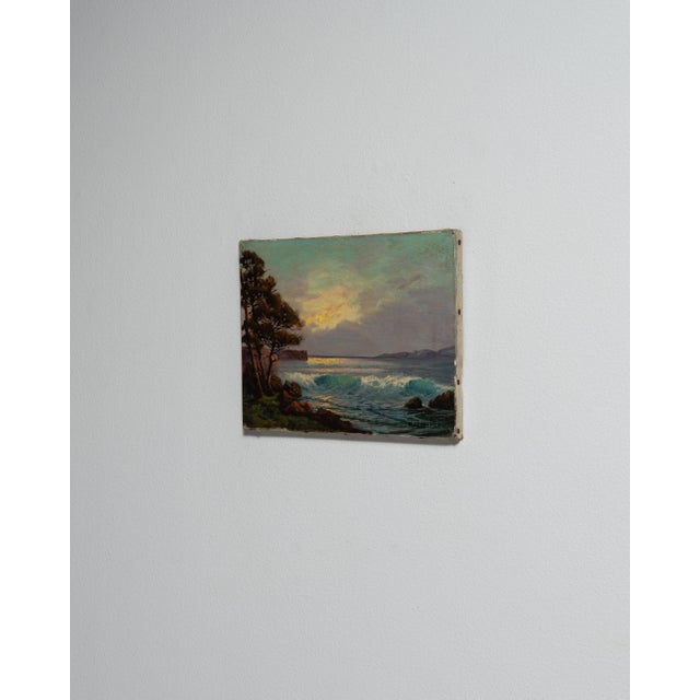Early 20th Century Belgium Burnt Orange Canvas Painting For Sale - Image 10 of 15