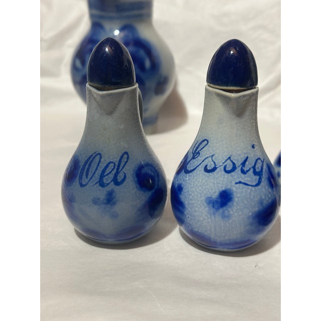 Mid 20th Century Vintage Westerwald Wertarbeit Salt-Glaze Cruet Set- 8 Pieces For Sale - Image 5 of 12