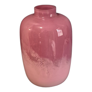 Late 20th Century Italian Art Glass Rose Pink Ombre Two Tone Vase
