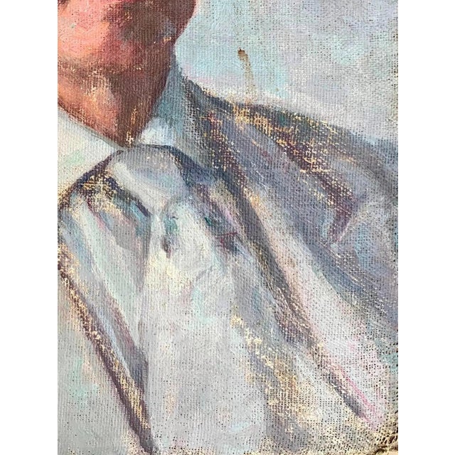 1960s Oil Portrait Painting, Socialist Realism Art, Ukrainian Artist 45-33 For Sale - Image 6 of 6