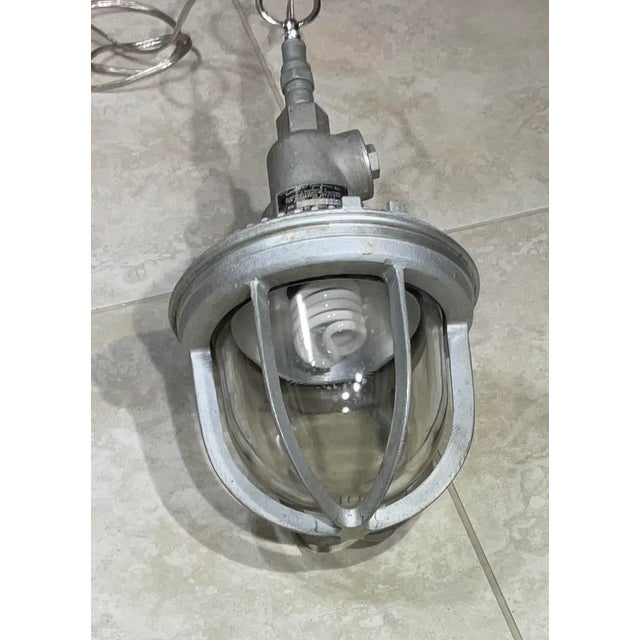 Industrial Pressed Aluminum Pendant Light For Sale - Image 4 of 9