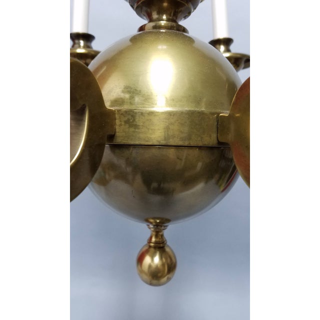 English Vintage 1970s Chapman Brass Chandelier For Sale - Image 3 of 11