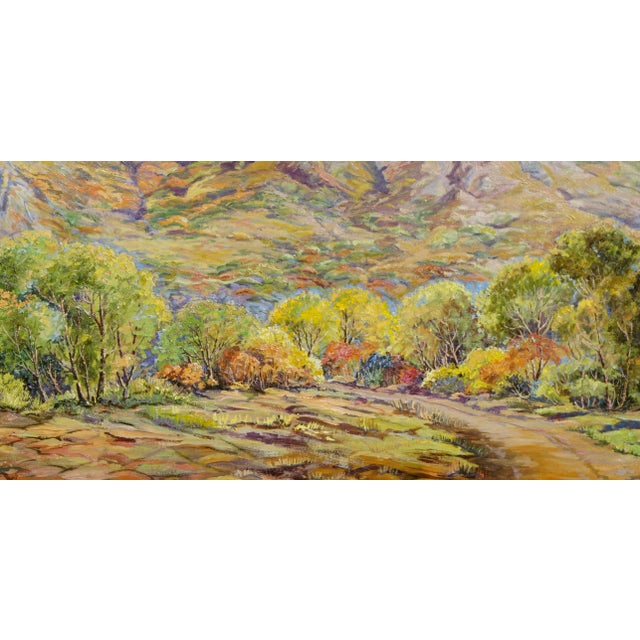 Wonderful mid-century impressionistic landscape of Ogden, Utah mountain foothills by Grace H. Peterson (American, 20th...