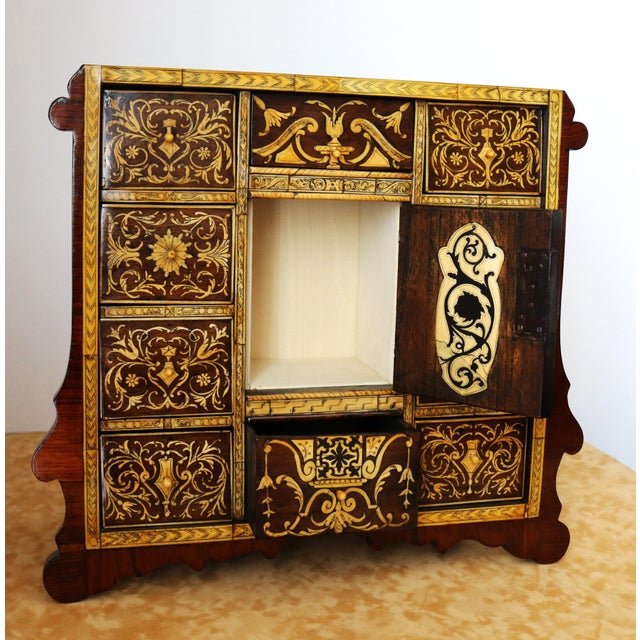 18th Century Baroque Inlaid Coin Cabinet For Sale - Image 10 of 18