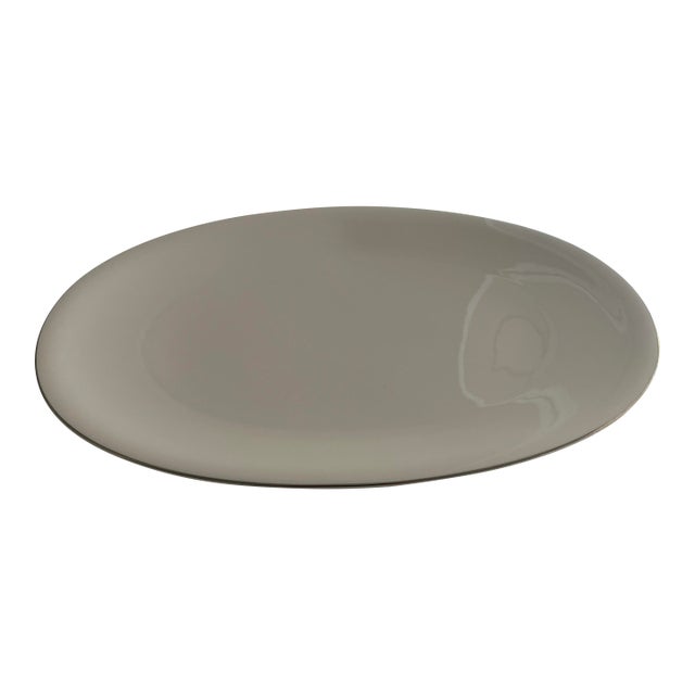 1980s Nikko "Deva" Oval Serving Platter Platinum Rim - Fine Bone China For Sale