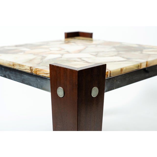 1960s Brutalist Coffee Table with Marble, 1960s For Sale - Image 5 of 7