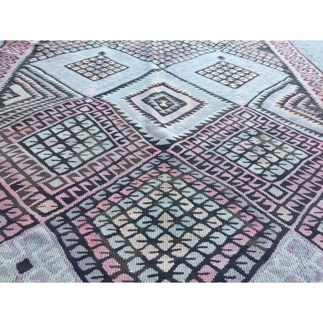 Vintage Turkish Shabby Wool Kilim Rug For Sale - Image 6 of 12