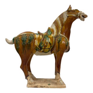 Mid-20th Century Chinese Ceramic Tang SanCai (Tri Color)Horse For Sale