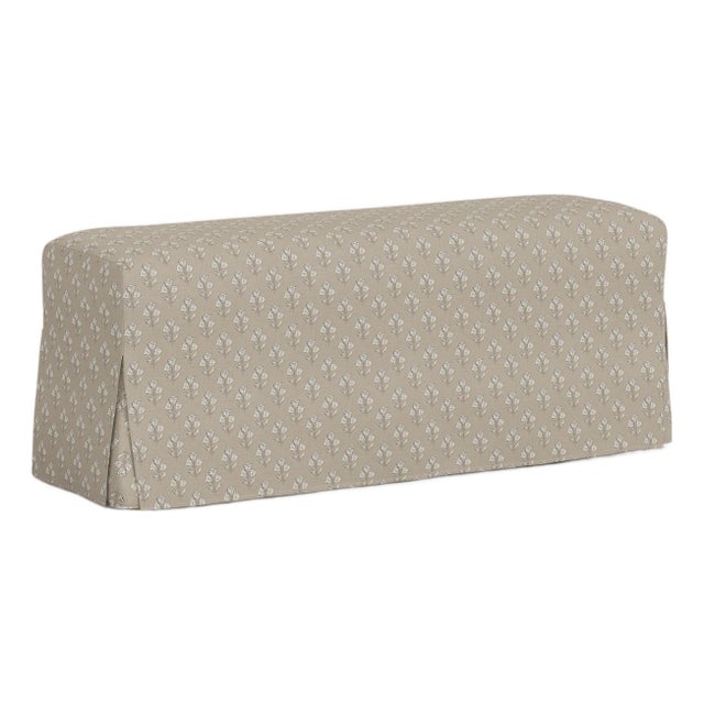 Slipcover for Stoffer Home x Cloth & Company for Lindy Dining Bench in Francie Floral Tan For Sale