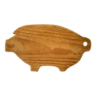 Vintage Wood Pig Cutting Board For Sale