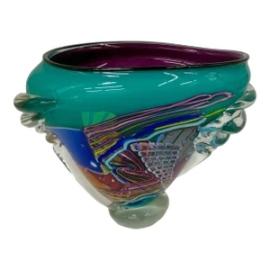 Oceanic Wave Hand Blown Vase by Peter Ridabock