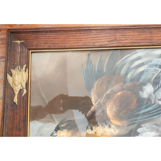 Early 20th Century Arts and Crafts Style Pastel Painting of Hunting Trophies For Sale In New York - Image 6 of 12