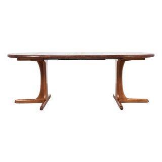 Midcentury Danish Round Teak Dining Table with 2 Extensions 1960s - Central Leg attributed to Erling Torvits For Sale