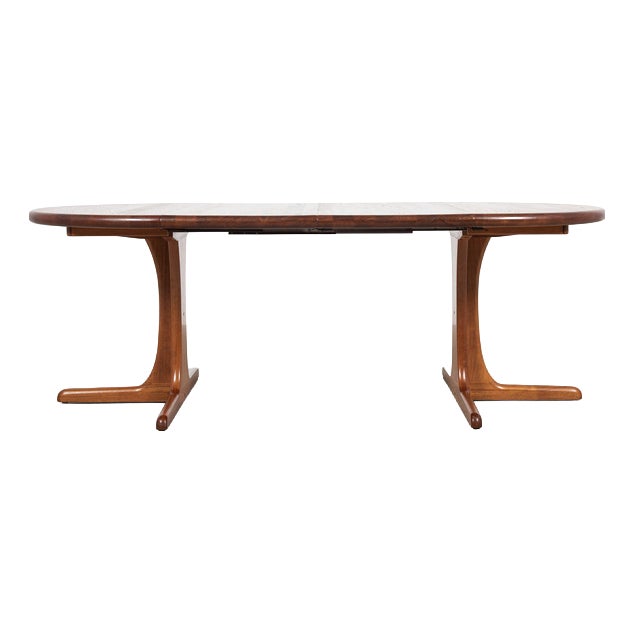 Midcentury Danish Round Teak Dining Table with 2 Extensions 1960s - Central Leg attributed to Erling Torvits For Sale