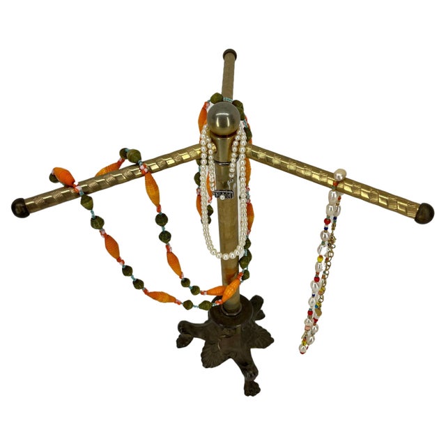 Metal American Three Armed Brass & Bronze Jewelry Stand, Mid 20th Century For Sale - Image 7 of 12