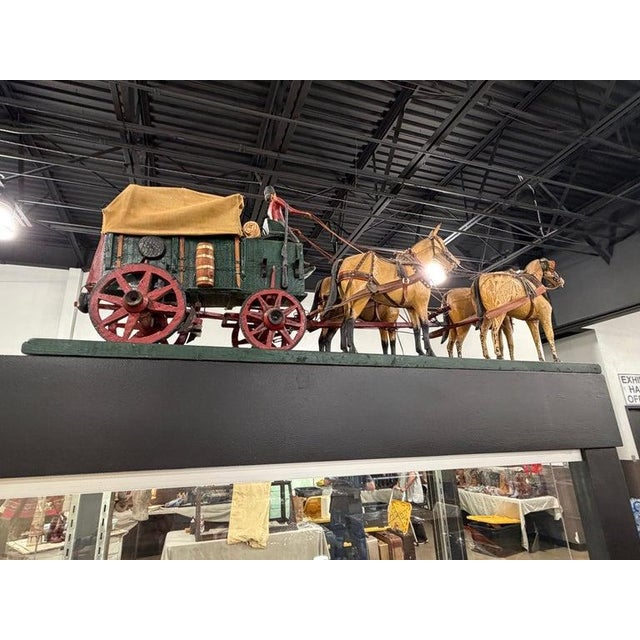 Folk Art 19thc Folky Covered Wagon With Four Horses For Sale - Image 3 of 8