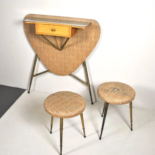 Light Yellow Italian Console Table, 1960s For Sale - Image 8 of 12