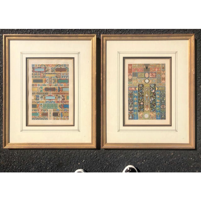 1875 French Framed Gilt Scrollwork and Border Chromolithographs- a Pair For Sale In Charleston - Image 6 of 13
