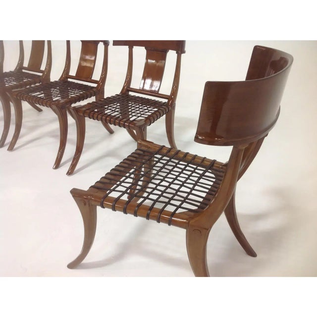 T.H. Robsjohn Gibbings Modern Medellin Mid-Century Style Klismos Chairs - Set of 6 For Sale - Image 4 of 6