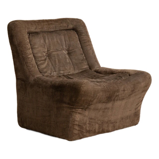 Mid-Century Modular Lounge Chair with Corduroy Upholstery, Antique, France, 20th Century For Sale