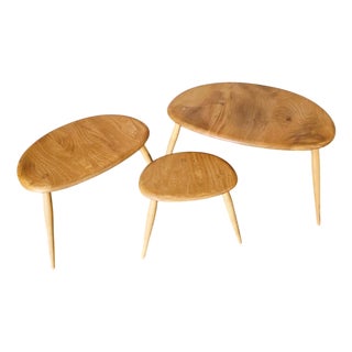 Pebble Nesting Tables from Ercol, Set of 3 For Sale