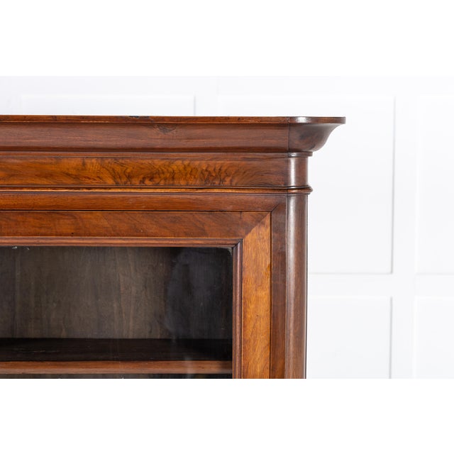 Wood Large Antique Italian Walnut Bookcase, 1800s For Sale - Image 7 of 12