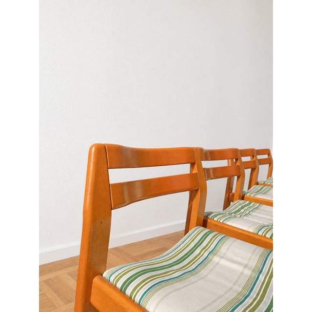 White Mid-Century Walnut Chairs, 1970s, Set of 4 For Sale - Image 8 of 11