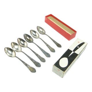 Art Deco Brass Spoons from Hefra, 1960s, Set of 6 For Sale