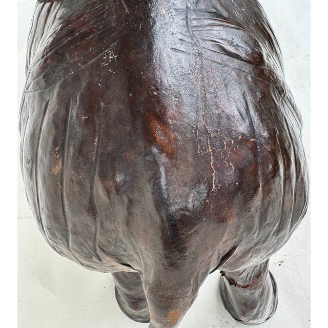 Leather Elephant Sculpture, Mid 20th Century For Sale - Image 10 of 15