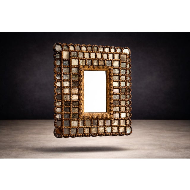Peruvian Baroque Rectangular Sunburst Mirror, 1890-1920s, Unknown For Sale - Image 4 of 13