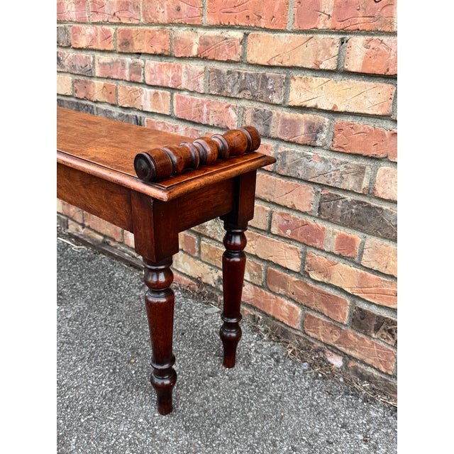Brown 19th Century English Hall Bench For Sale - Image 8 of 8