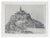 Antique French etching of Mont-Saint Michel in Normandy. Unsigned.
