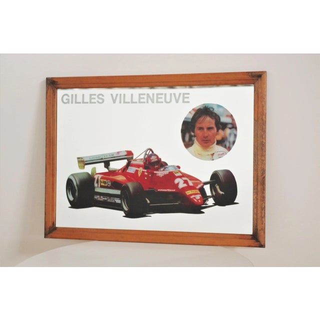 Ferrari Gilles Villenueve 80's mirror painting. This piece has an attribution mark, I am sure that it is completely...
