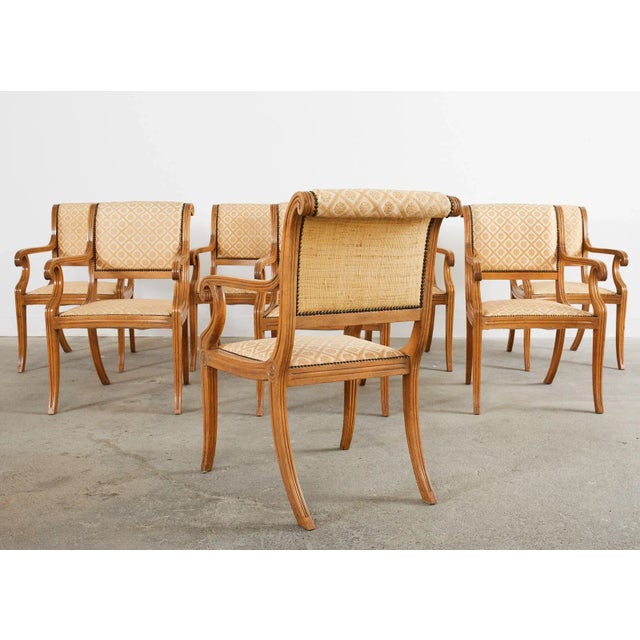 Traditional Set of Eight English Regency Style Dining Armchairs For Sale - Image 3 of 13