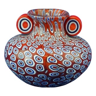 Vintage Red Murano Glass Vase by Ercole Barovier-Toso, 1950 For Sale