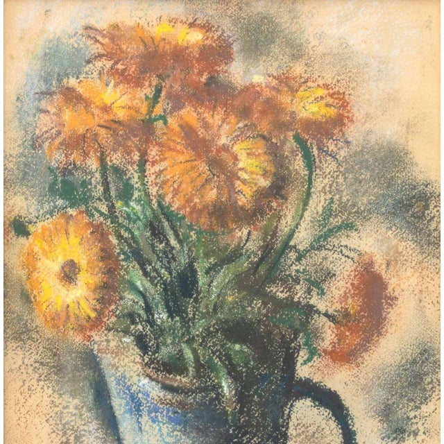 American Robert Philipp "Vase of Flowers" Pastel on Paper For Sale - Image 3 of 11