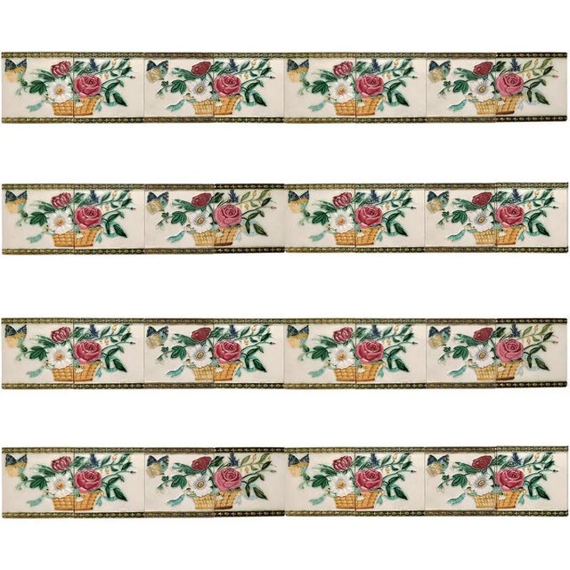 Art Nouveau Relief Tiles, Morialmé, 1900s, Set of 2 For Sale - Image 3 of 11