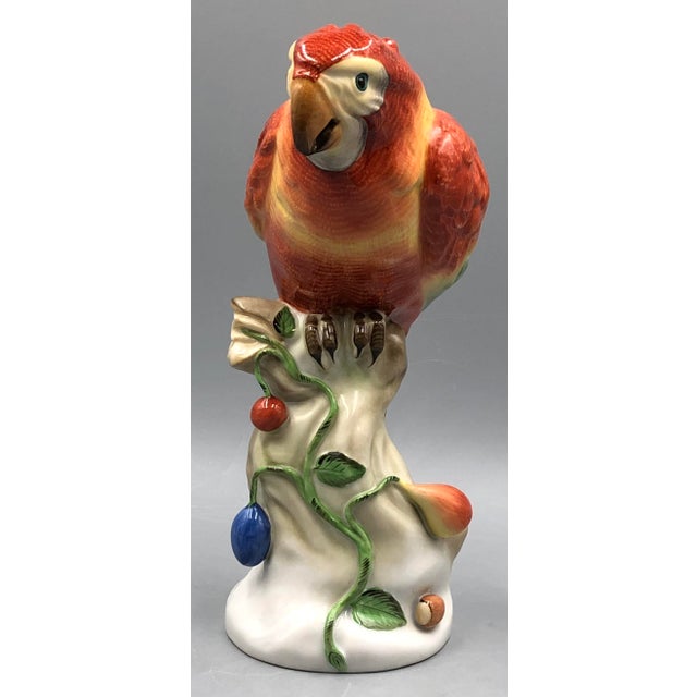 Mid-Century Modern Large Mid-Century Hand-Painted Porcelain Figurine of Parrot / Macaw (Model 5000) by Béla Kelemen for Herend For Sale - Image 3 of 13