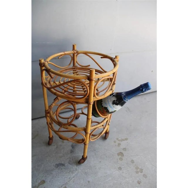 Mid-Century Italian Portable Bamboo Bar, 1950, in Very Good conditions. Designed 1950 to 1959