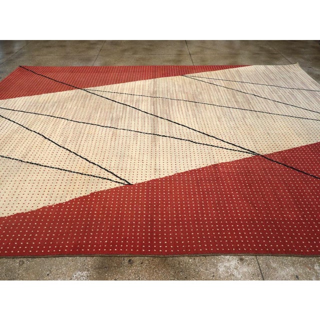 Galerie Shabab Collection Mid-20th Century Handmade Czech Art Deco Large Room Size Carpet by Antonin Kybal For Sale - Image 4 of 8