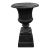 1970s French Neoclassical Style Fluted Cast Iron Garden Urn on Plinth Pedestal For Sale