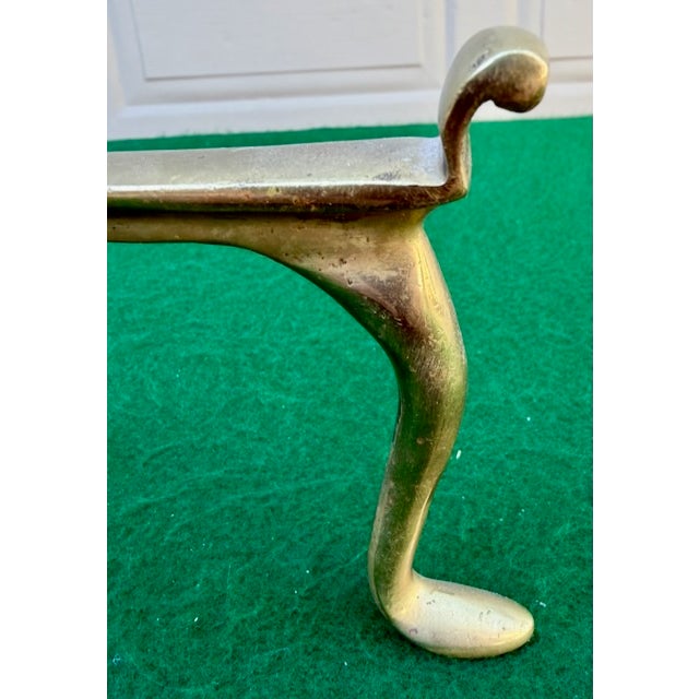 Brass Late 19th Century Small Brass Firedogs/Andirons For Sale - Image 8 of 8